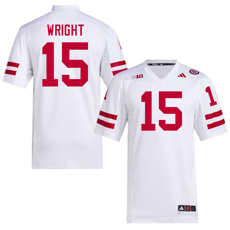 Men #15 Ceyair Wright Nebraska Cornhuskers College Football Jerseys Stitched Sale-White